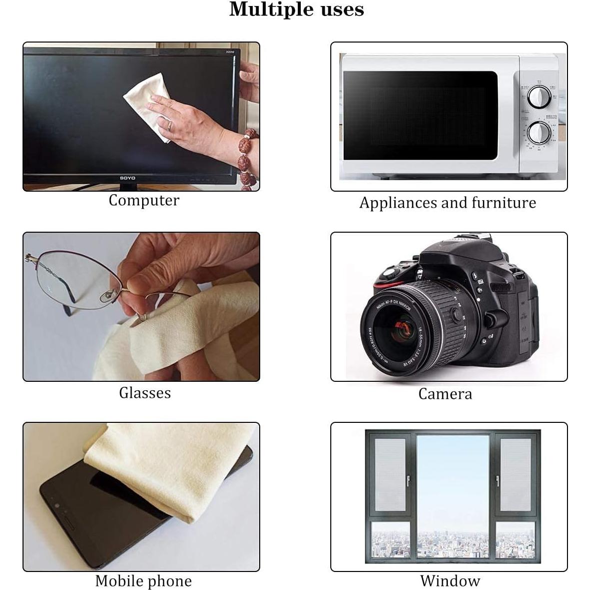 Paño de Chamois BSHELL 7x6" Natural - Paquete de 5 Unidades