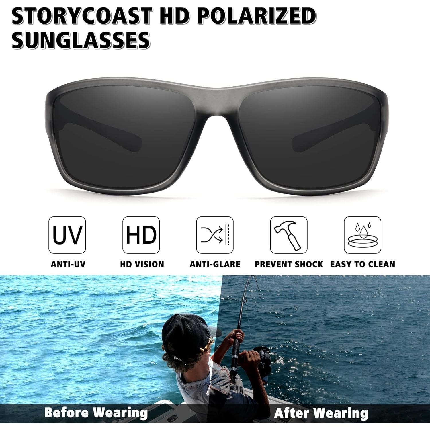 Gafas de sol polarizadas STORYCOAST unisex 3 en 1 con marco irrompible