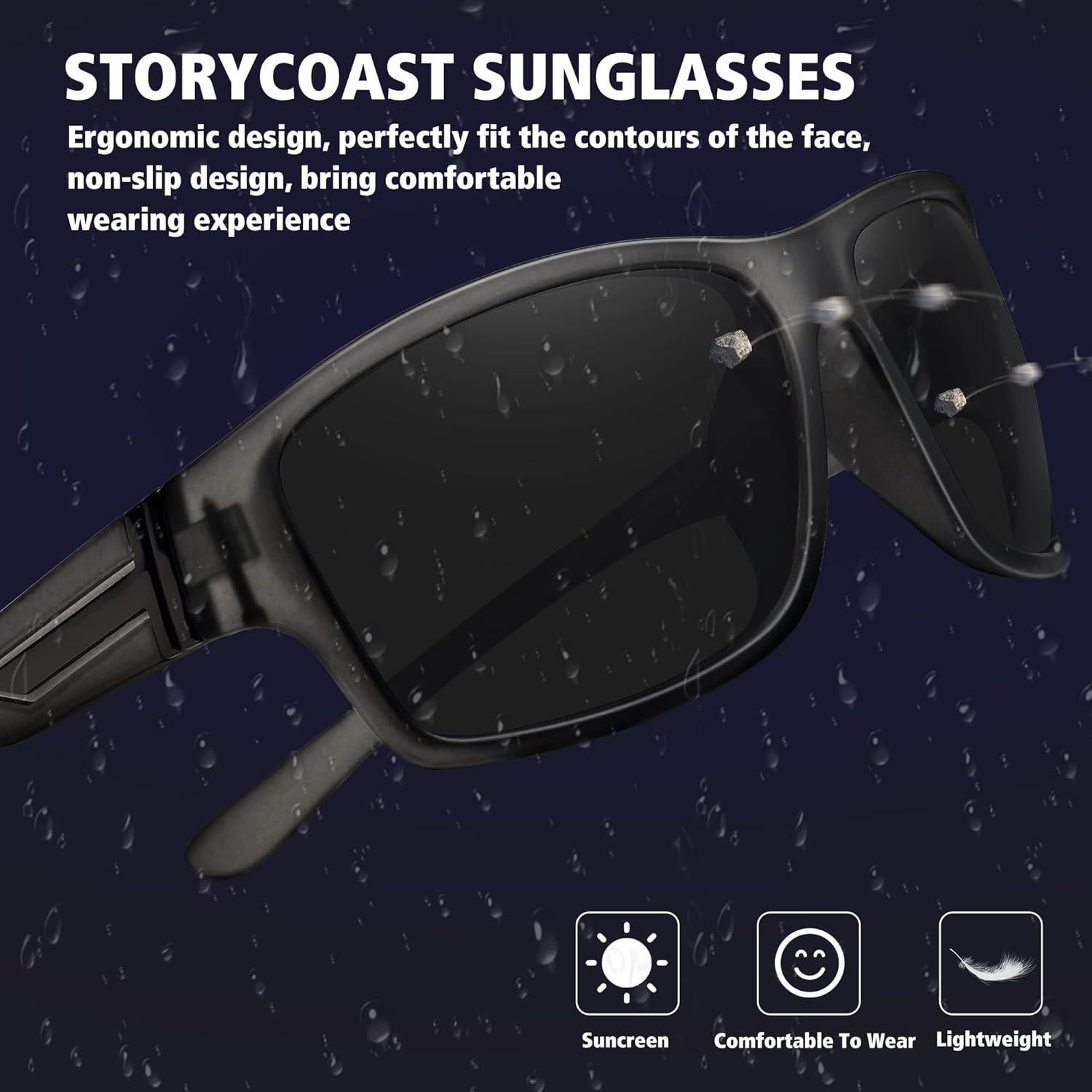 Gafas de sol polarizadas STORYCOAST unisex 3 en 1 con marco irrompible