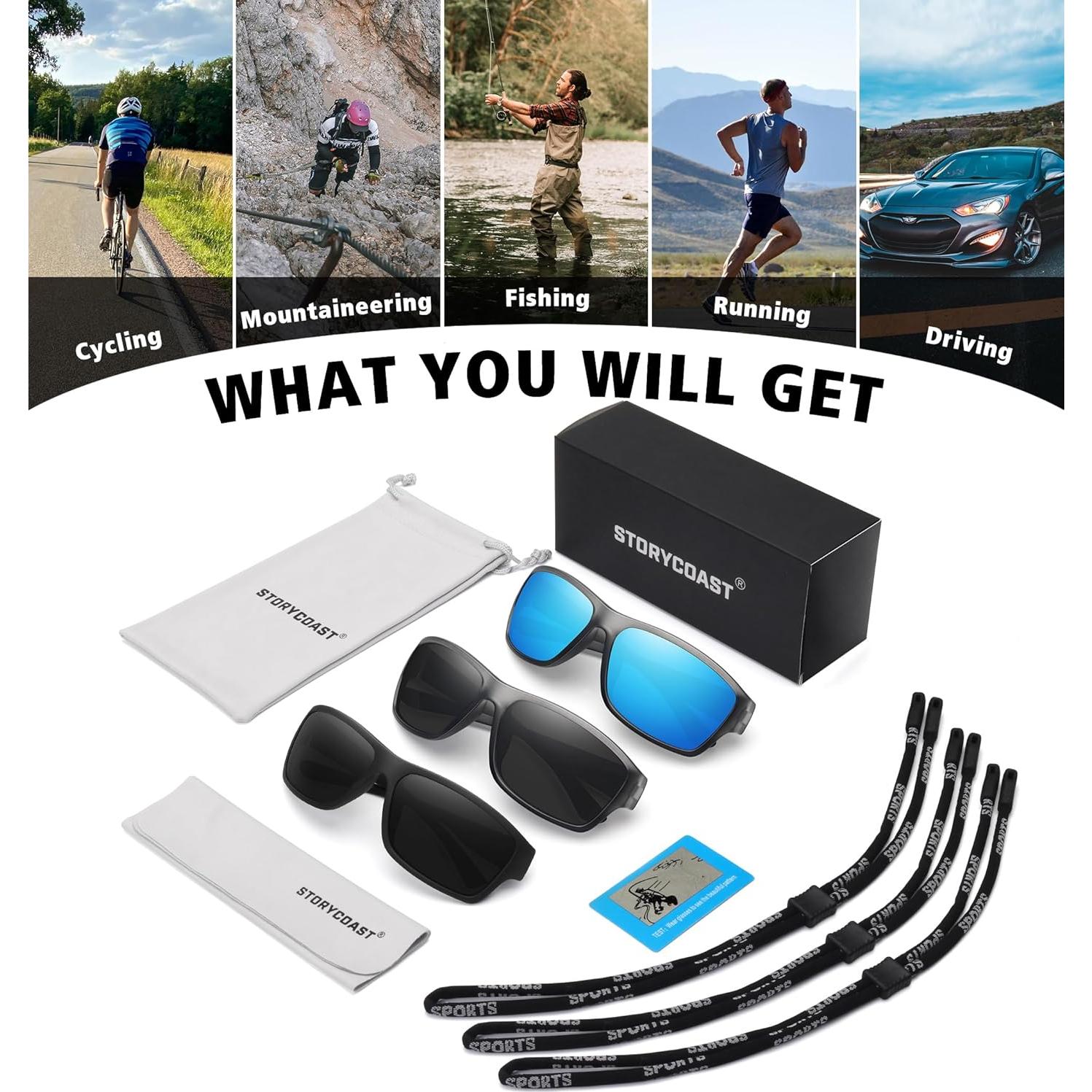 Gafas de sol polarizadas STORYCOAST unisex 3 en 1 con marco irrompible