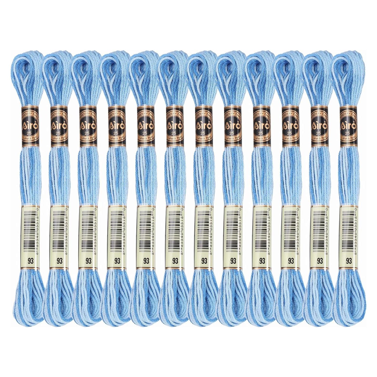 Hilo de Bordado PATIKIL 12 Madejas Poliester Azul 8M