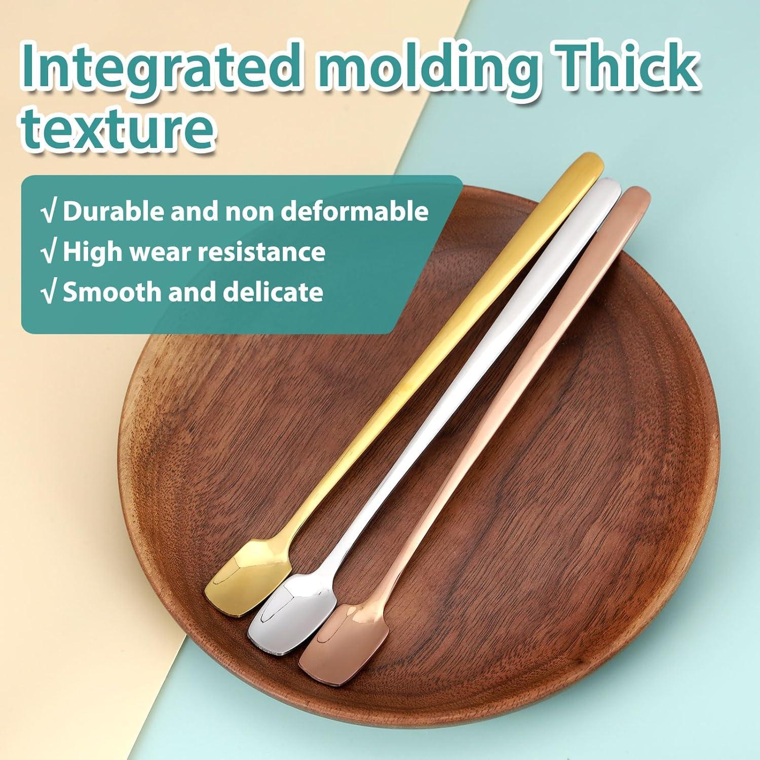 Juego de 6 Cucharas de Café Doradas Aexbxoa - Acero Inoxidable