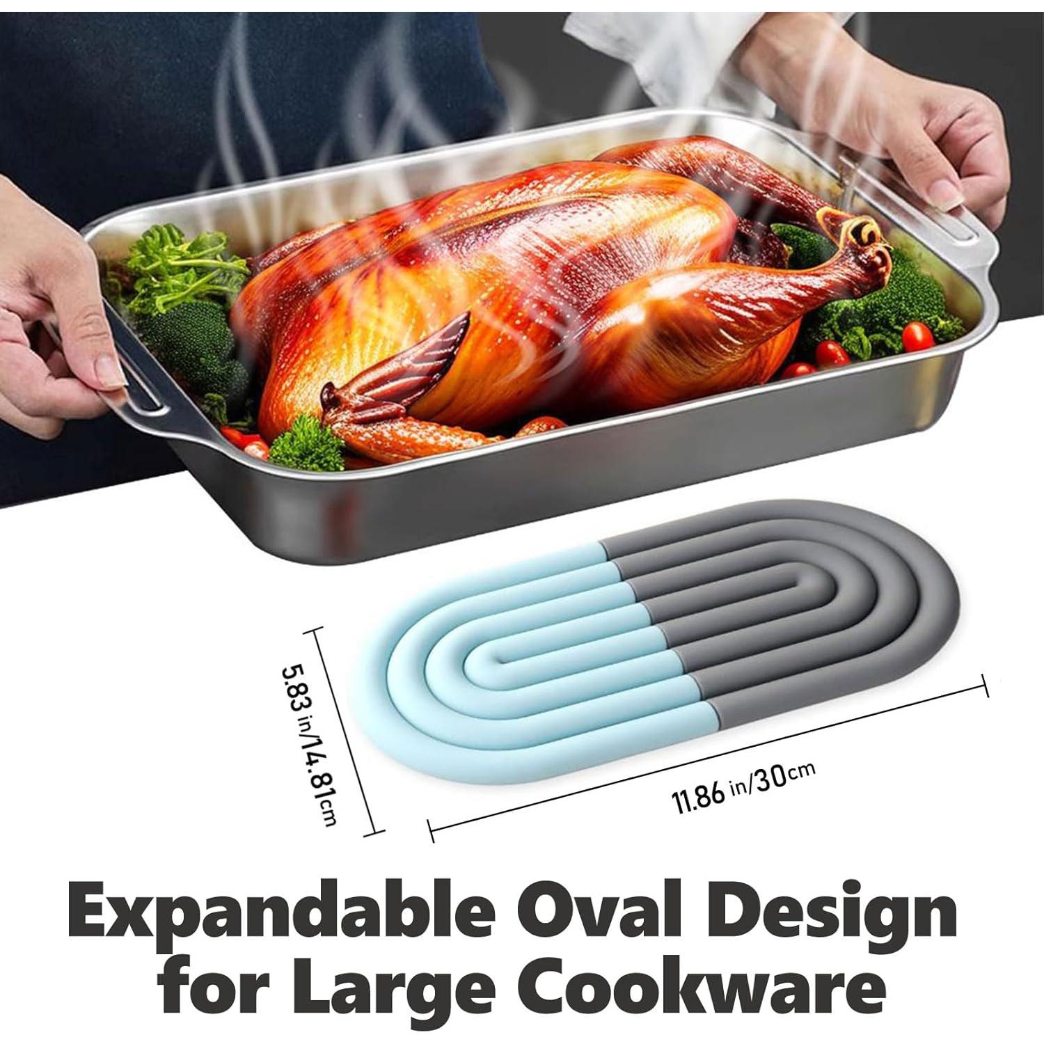 2 Trivets de Silicona CAMENDE Antideslizantes Azul 15cm