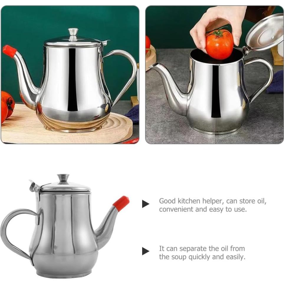 Contenedor de Grasa de Acero Inoxidable UPKOCH 300ml con Filtro