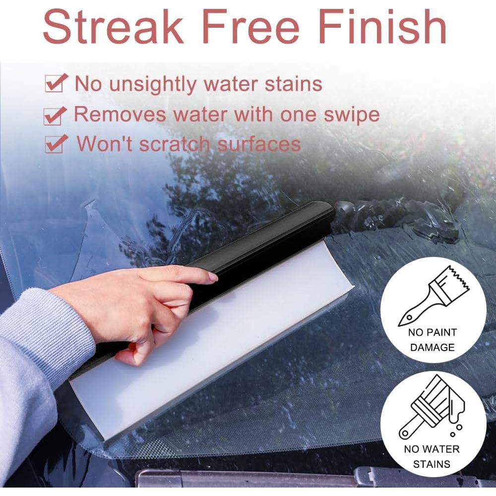 Raspador de Agua Automotriz de Silicona CHANHOO 30 cm Negro