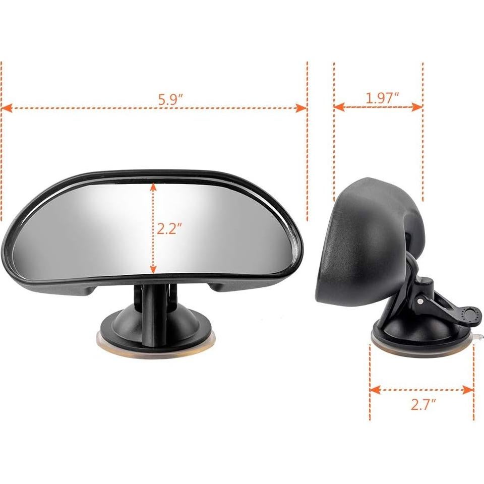 Espejo Retrovisor Ajustable GES para Auto 15x5.6cm Negro