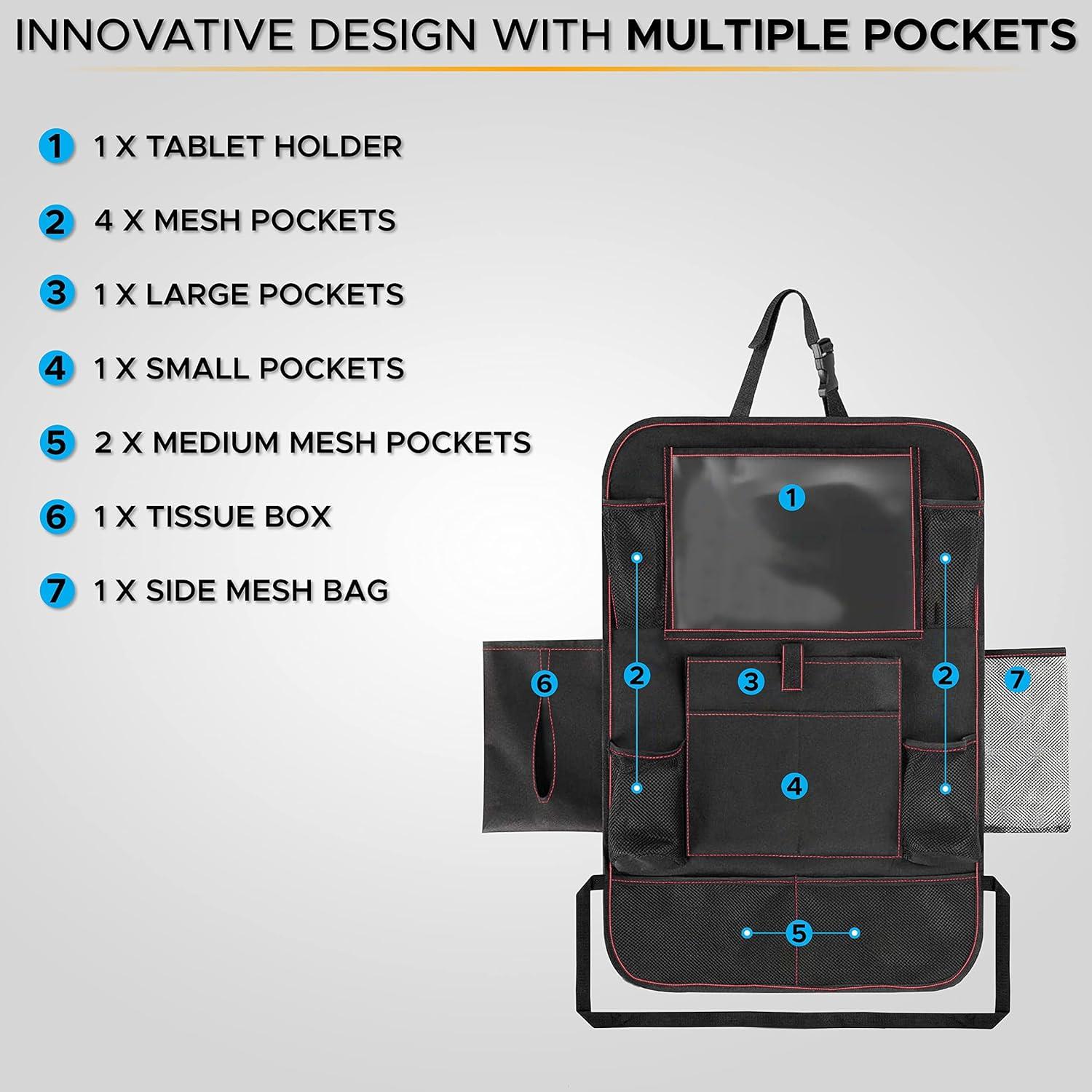 Organizador de Asiento Trasero EcoNour - Protector Impermeable 2 Pzas