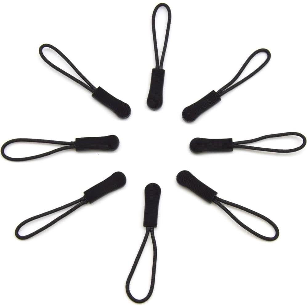 Tiradores de Cremallera Ruidee 50 Piezas Negro 66mm