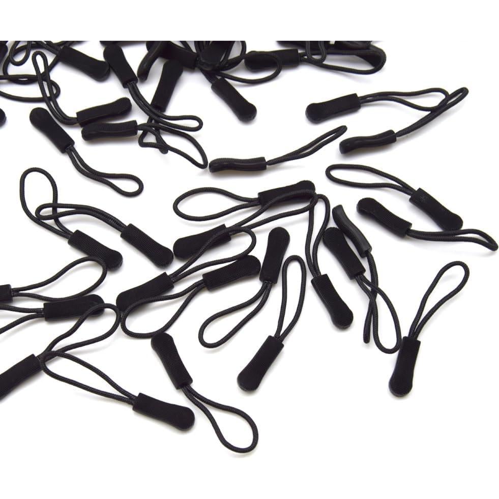 Tiradores de Cremallera Ruidee 50 Piezas Negro 66mm