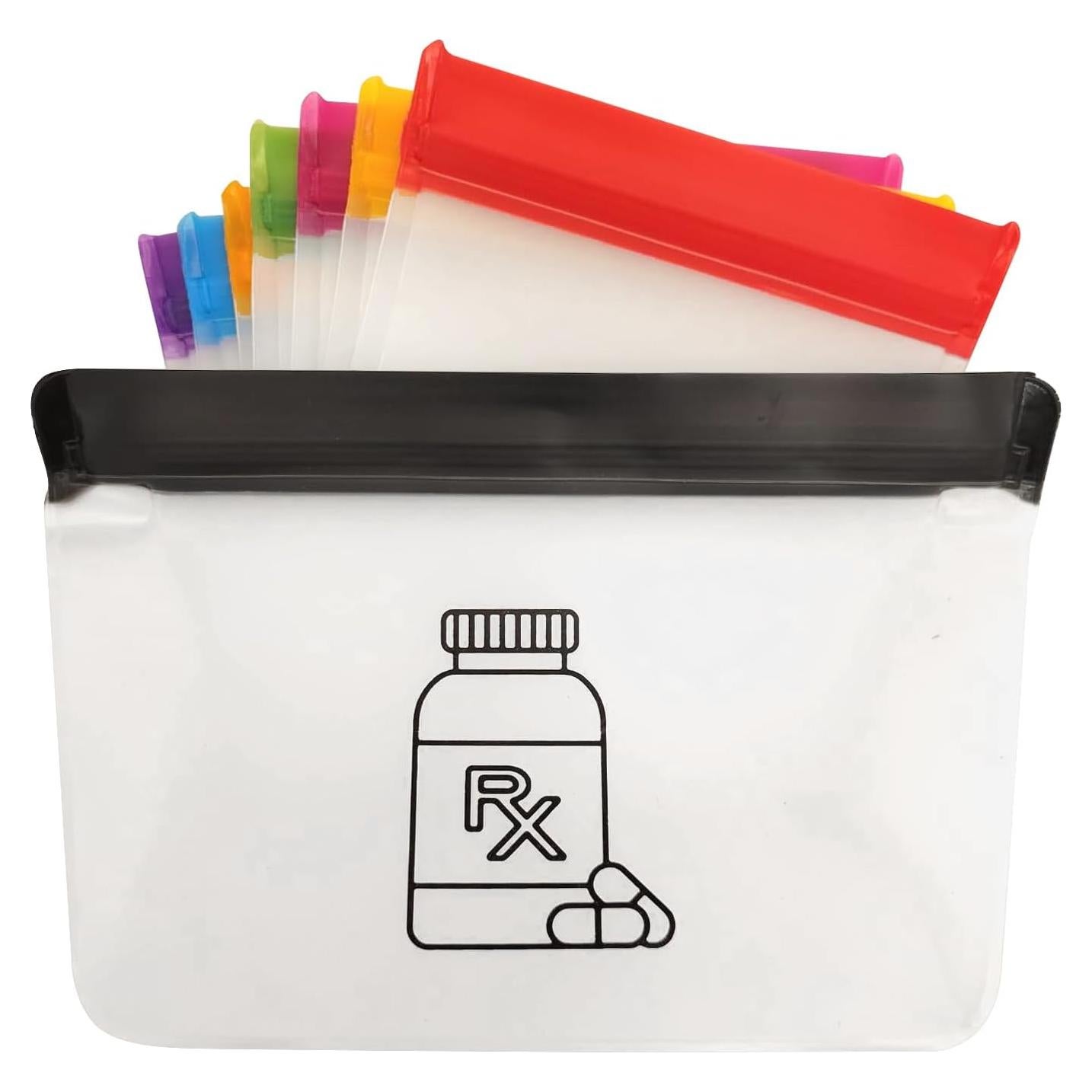 Juego de 8 Bolsas Organizadoras Reusables PEVA para Medicamentos