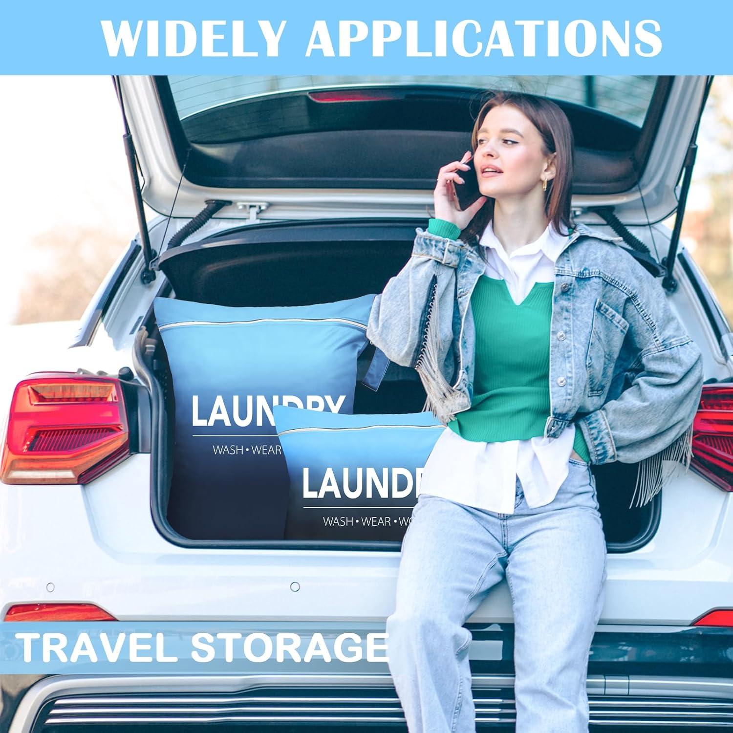 Bolsa de Lavandería Grande Sylfairy 2 Pcs Impermeable 37.8x47.6cm