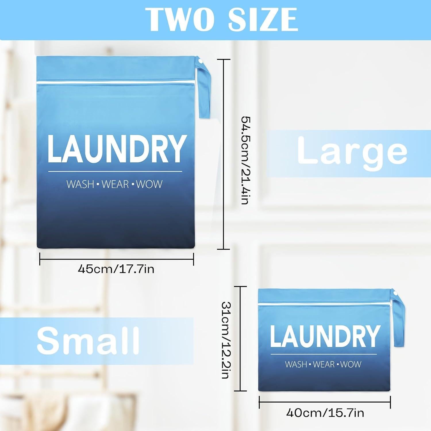 Bolsa de Lavandería Grande Sylfairy 2 Pcs Impermeable 37.8x47.6cm