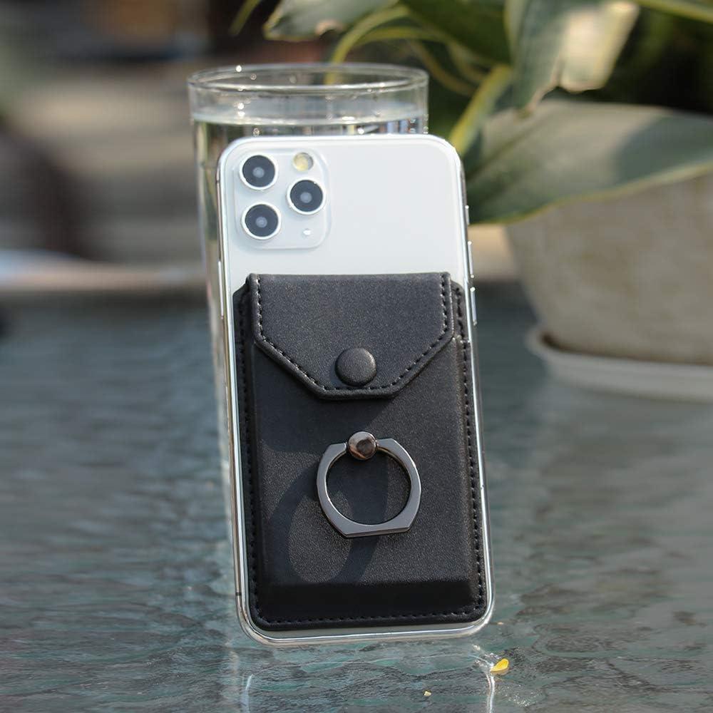 Soporte de Tarjetas YUNCE Negro - Cartera Adhesiva Impermeable