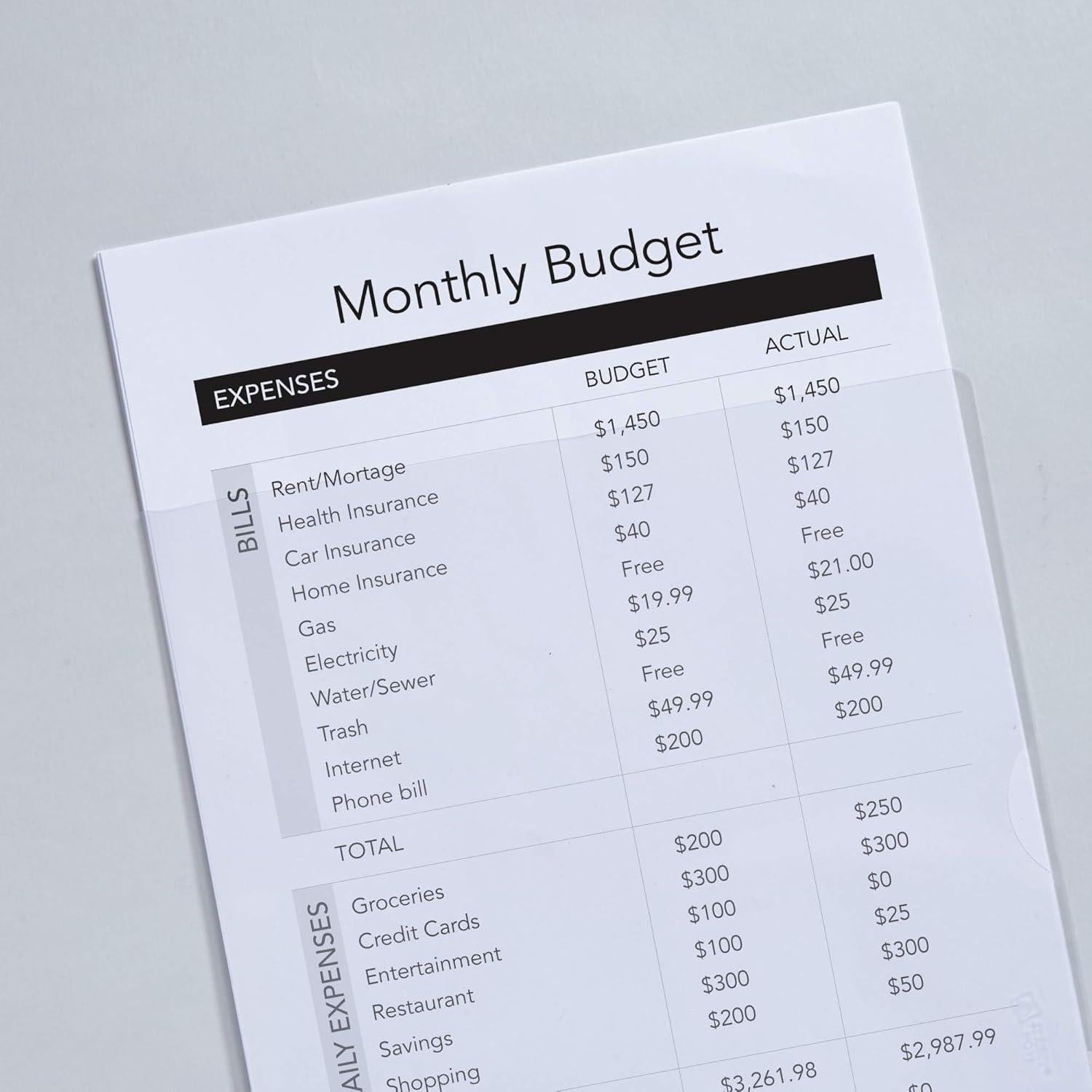 Fundas de Documentos Avery, 12 Transparentes, Capacidad 20 Hojas