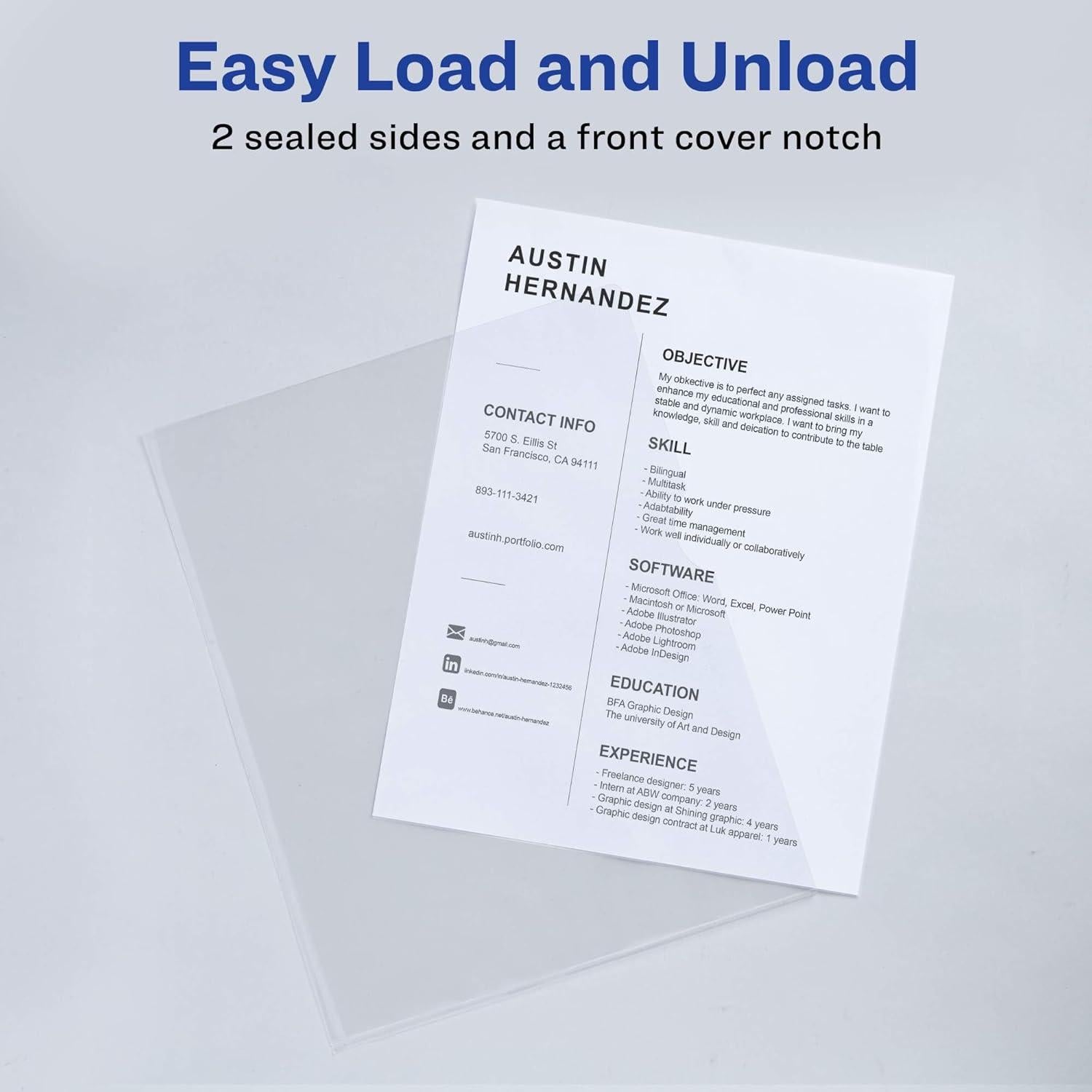 Fundas de Documentos Avery, 12 Transparentes, Capacidad 20 Hojas