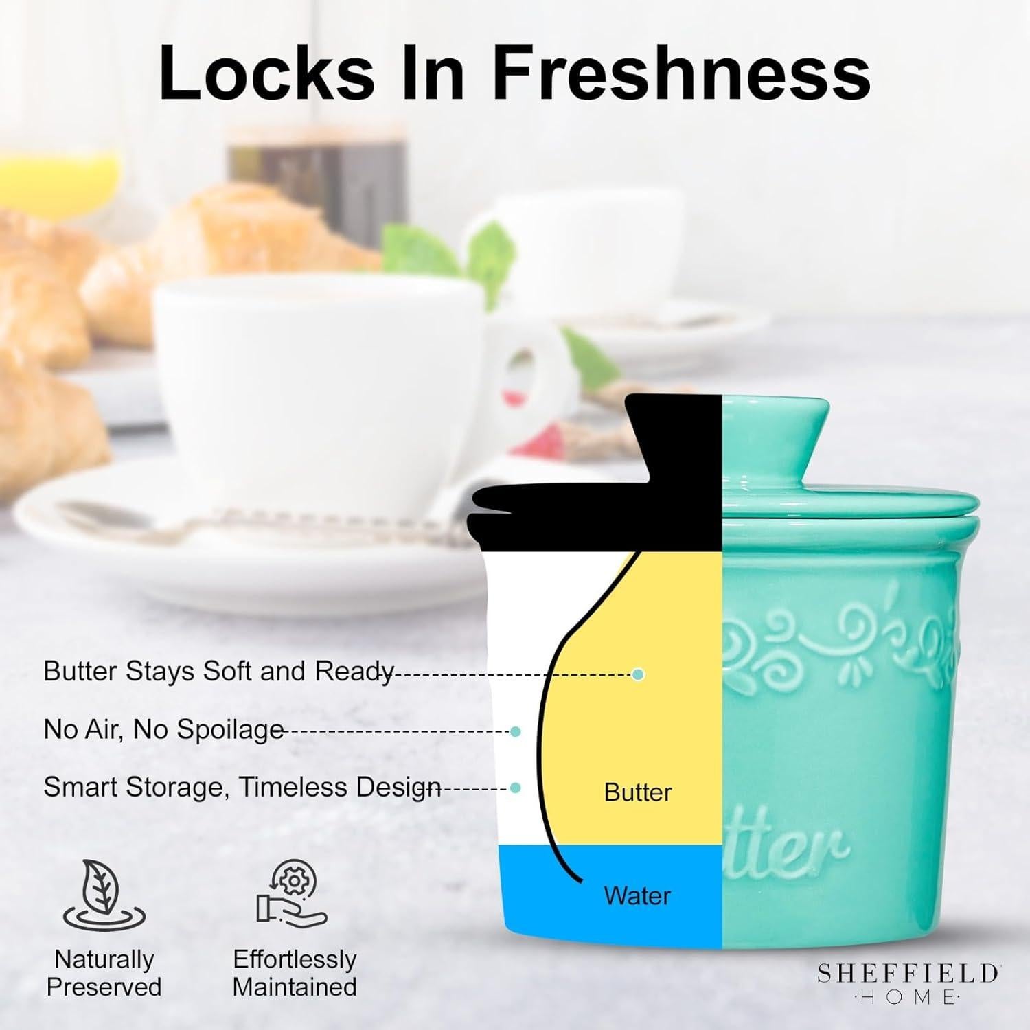 Crock de Mantequilla Francesa Enchante Direct Turquesa 170g