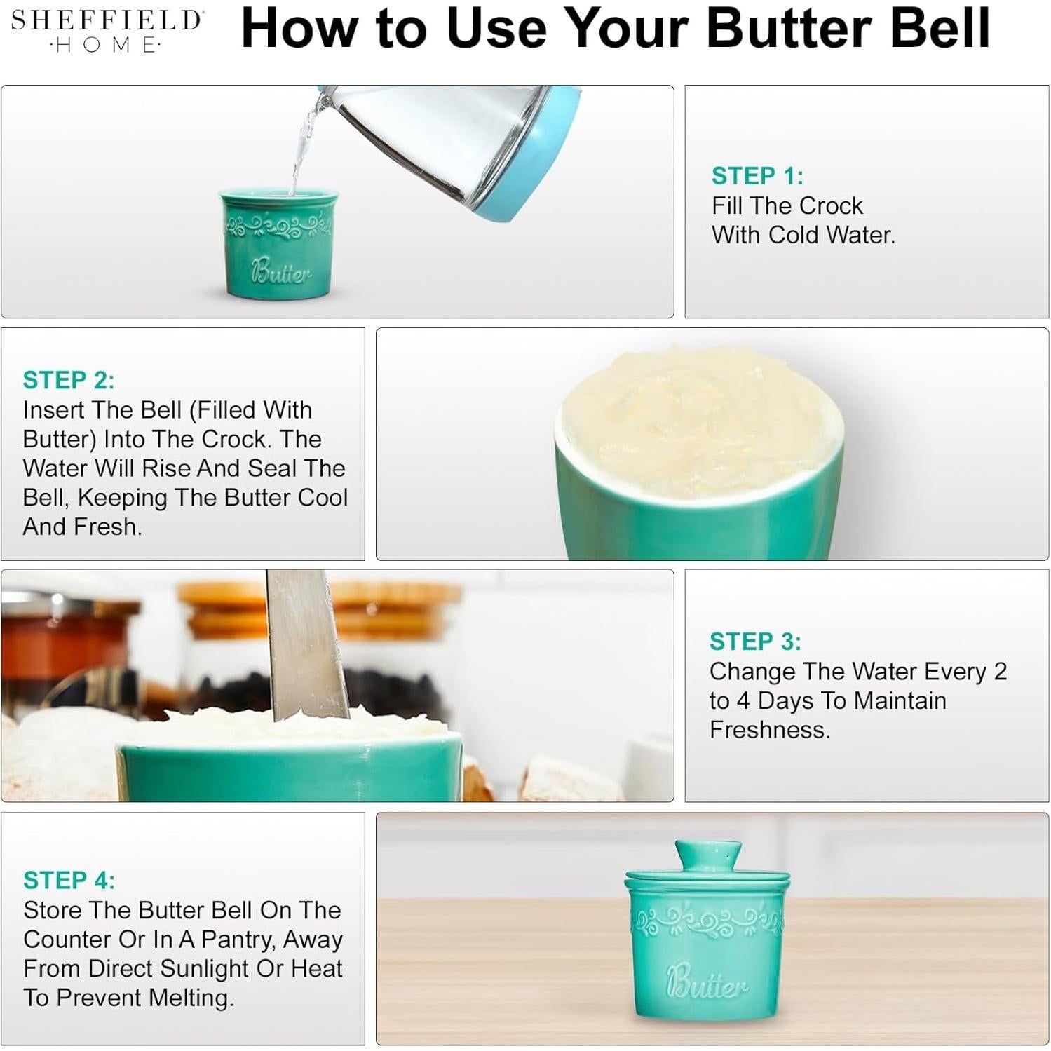 Crock de Mantequilla Francesa Enchante Direct Turquesa 170g