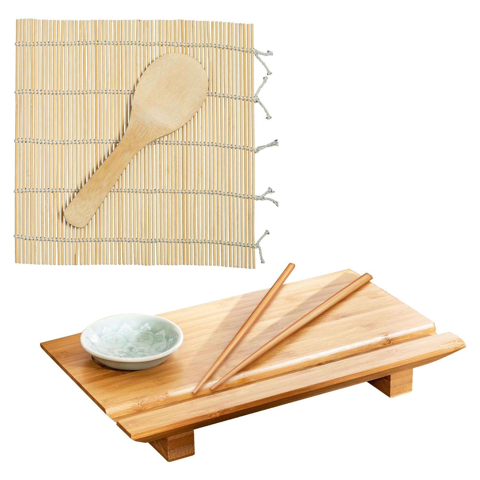 Juego de Sushi de 2 Piezas Joyce Chen - Tabla y Rodillo de Bambú
