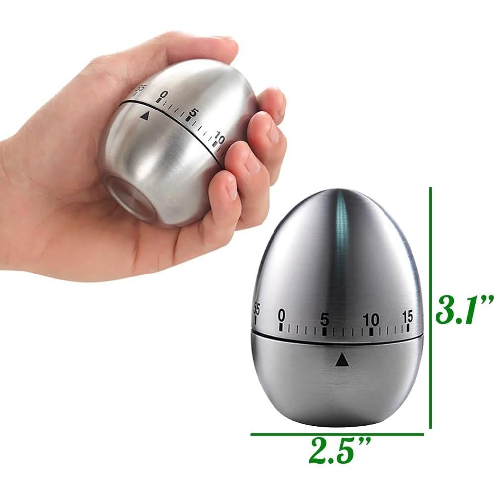 Temporizador mecánico 60 minutos FLTON acero inoxidable huevo