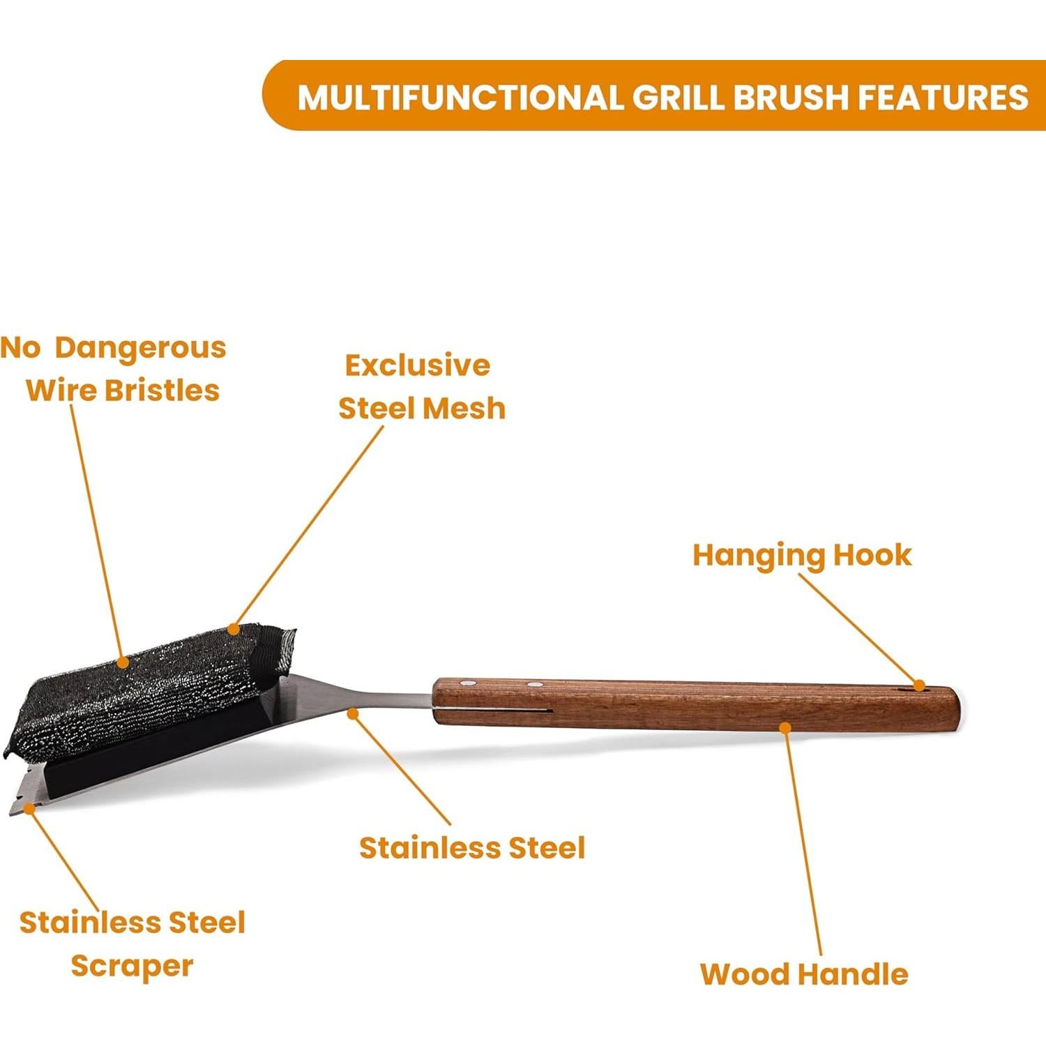 Cepillo para Parrilla DHAMPOOH Joona con Cabezal Reemplazable