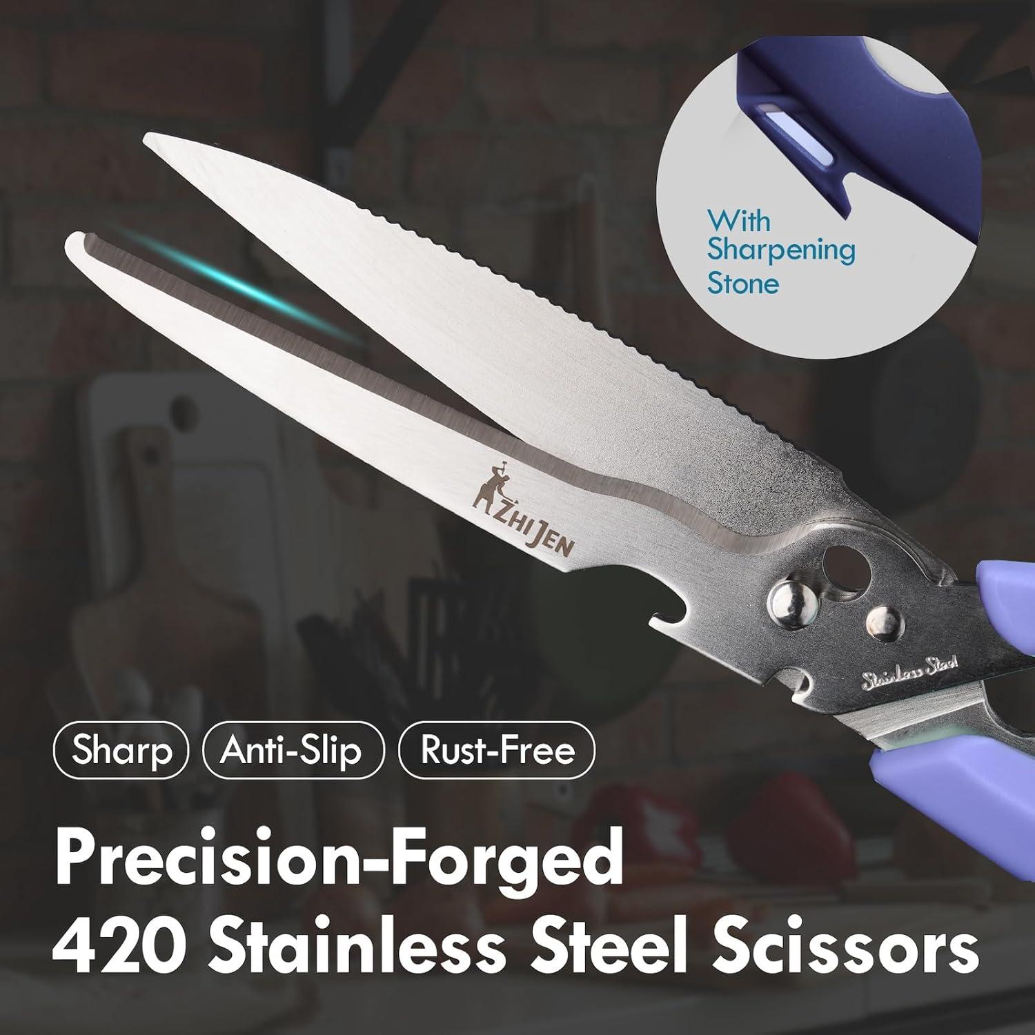 Tijeras de cocina ZHI JEN 23.1 cm acero inoxidable multiusos