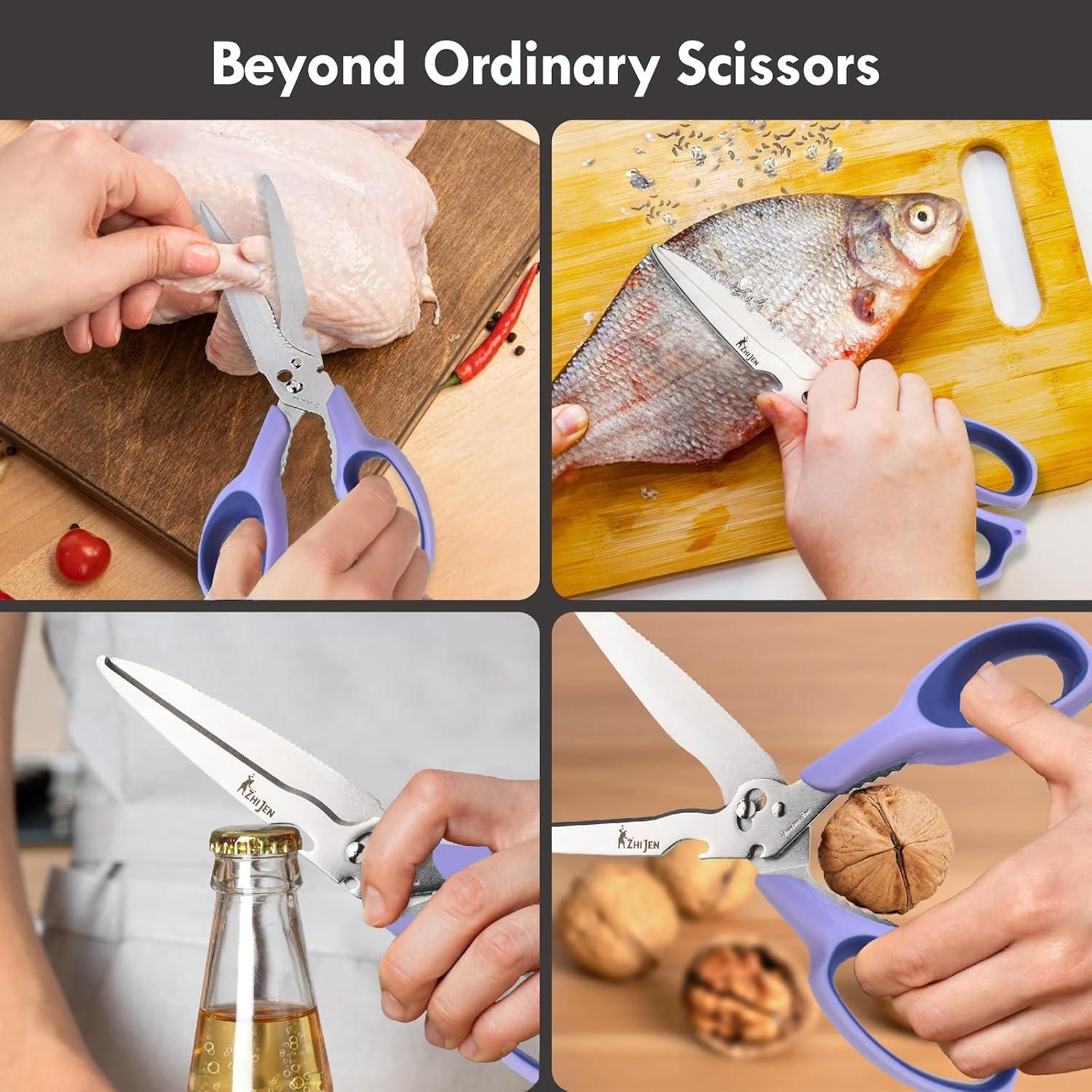 Tijeras de cocina ZHI JEN 23.1 cm acero inoxidable multiusos