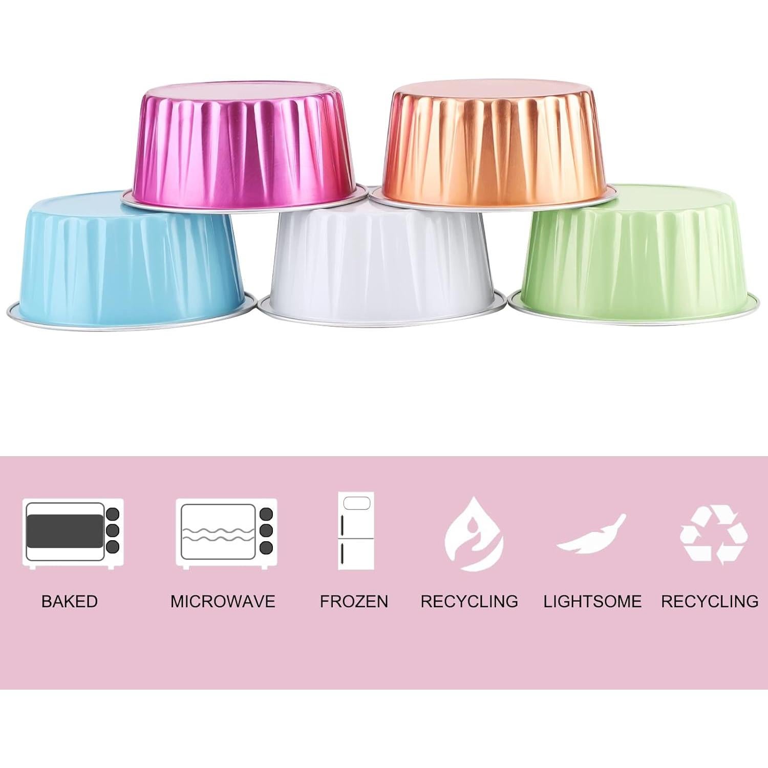 Vasos de Hornear Desechables EUSOAR 50pcs 5oz Aluminio