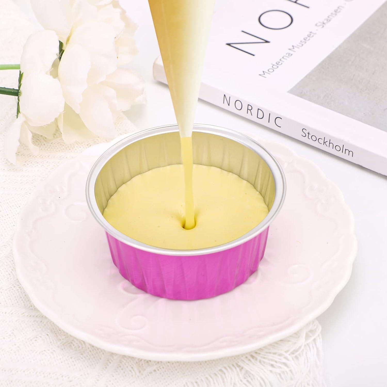 Vasos de Hornear Desechables EUSOAR 50pcs 5oz Aluminio