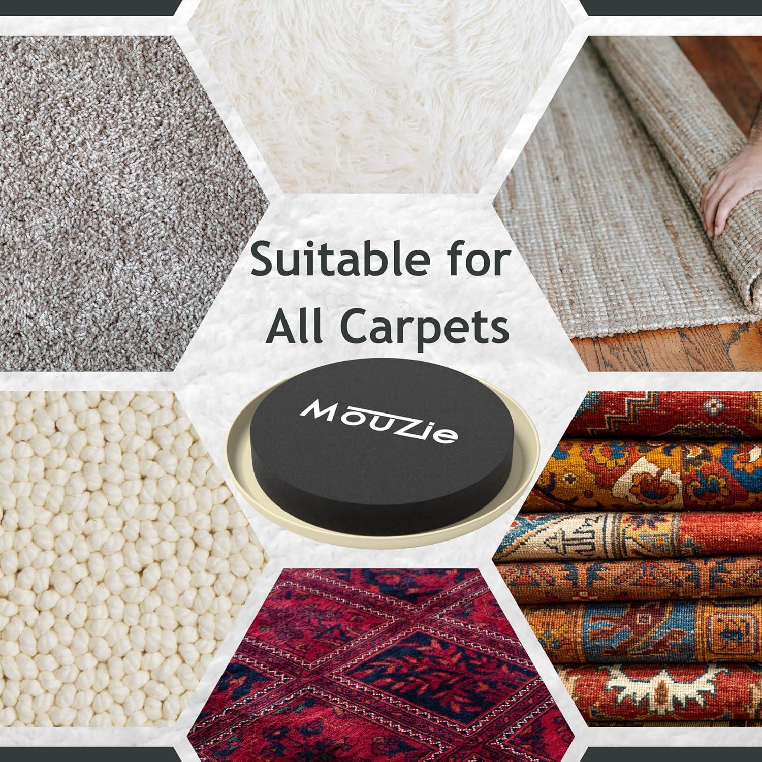 Deslizadores de Muebles Reutilizables Beige MouZie 8 Piezas