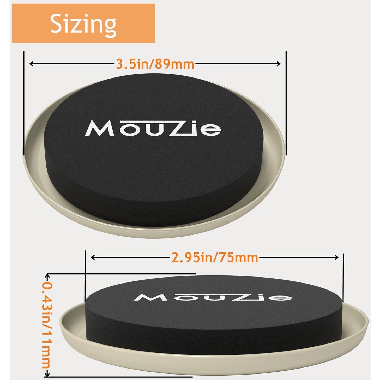 Deslizadores de Muebles Reutilizables Beige MouZie 8 Piezas