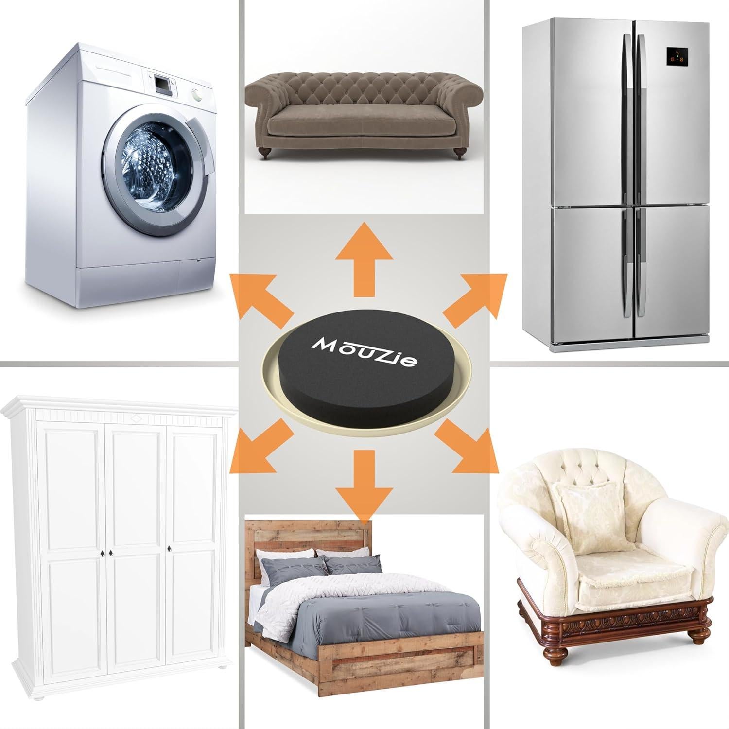 Deslizadores de Muebles Reutilizables Beige MouZie 8 Piezas