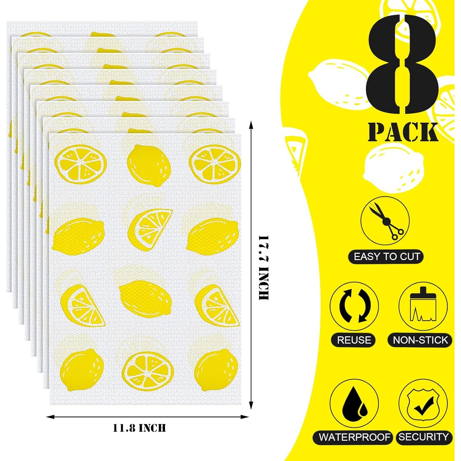 Forros de Refrigerador Cunhill 8 Pcs Limón 45x30 cm Lavables