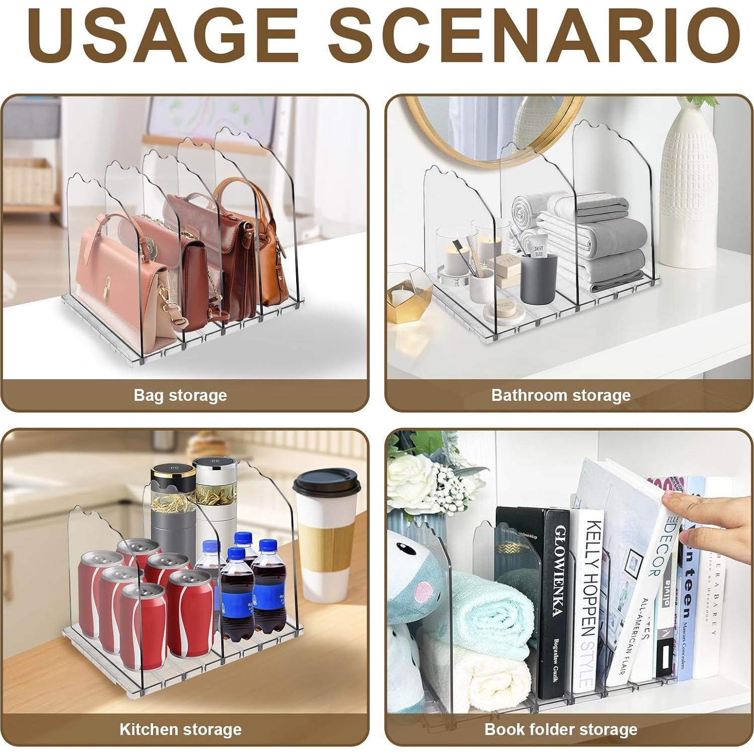 Organizador de Bolsos VERONLY 10 Capas Acrílico Transparente