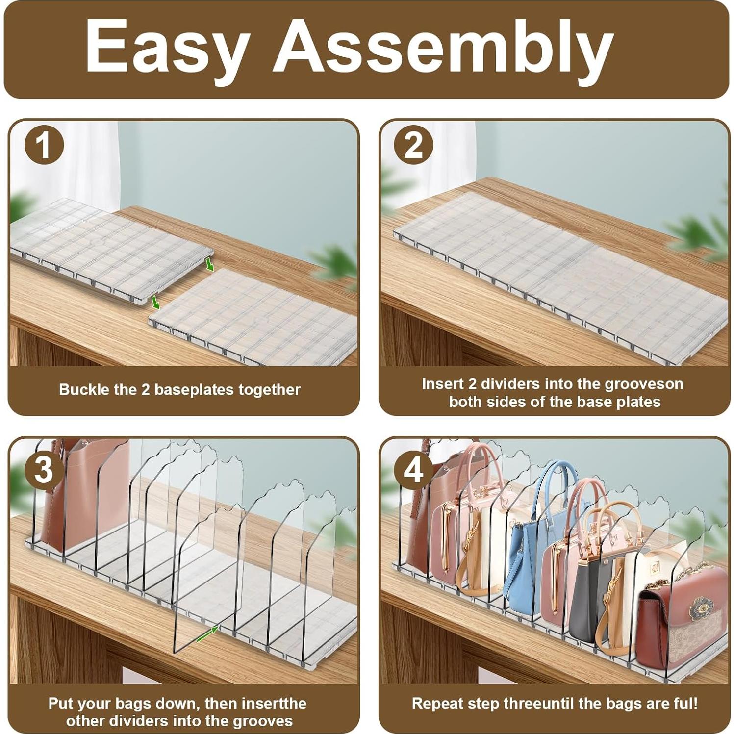 Organizador de Bolsos VERONLY 10 Capas Acrílico Transparente