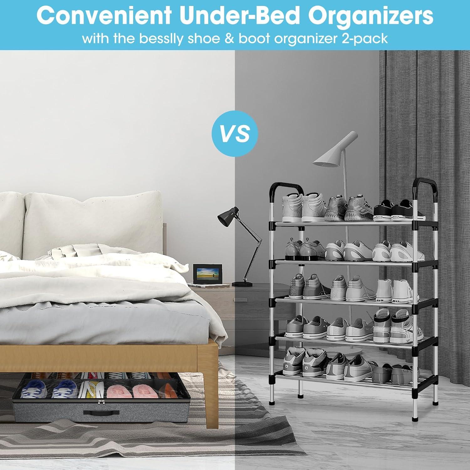 Organizador de Zapatos Bajo la Cama Besslly - 2 Piezas, 24 Pares