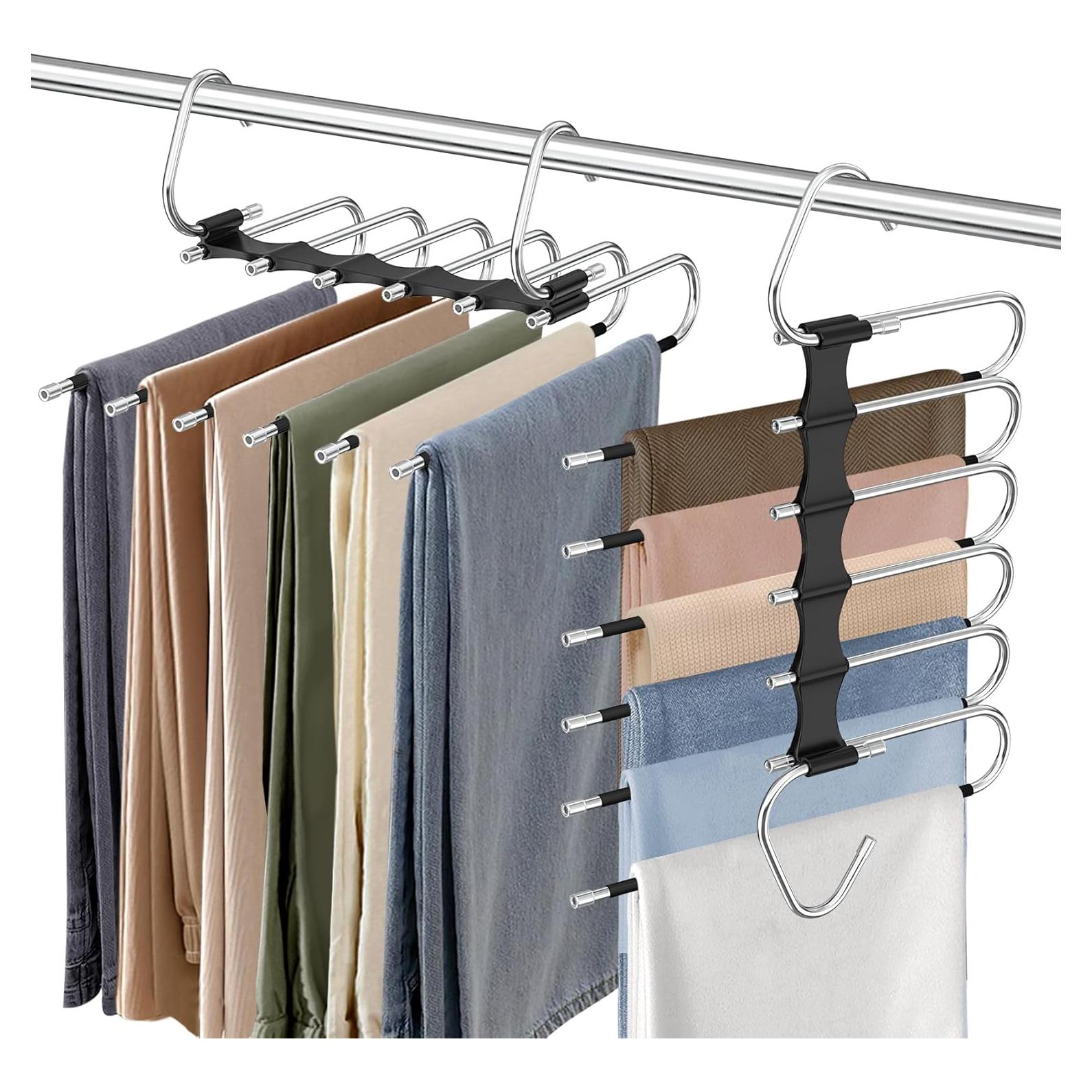 Perchas para Pantalones Besslly 6 Capas Antideslizantes 2 Pcs