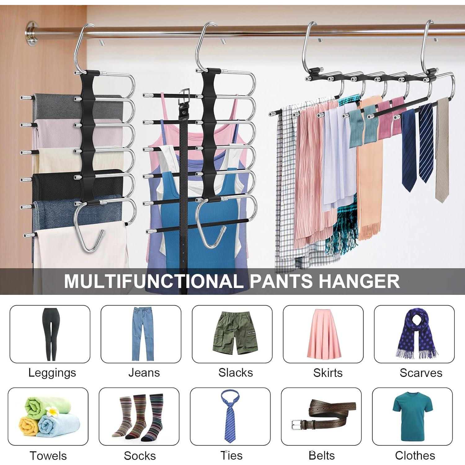 Perchas para Pantalones Besslly 6 Capas Antideslizantes 2 Pcs