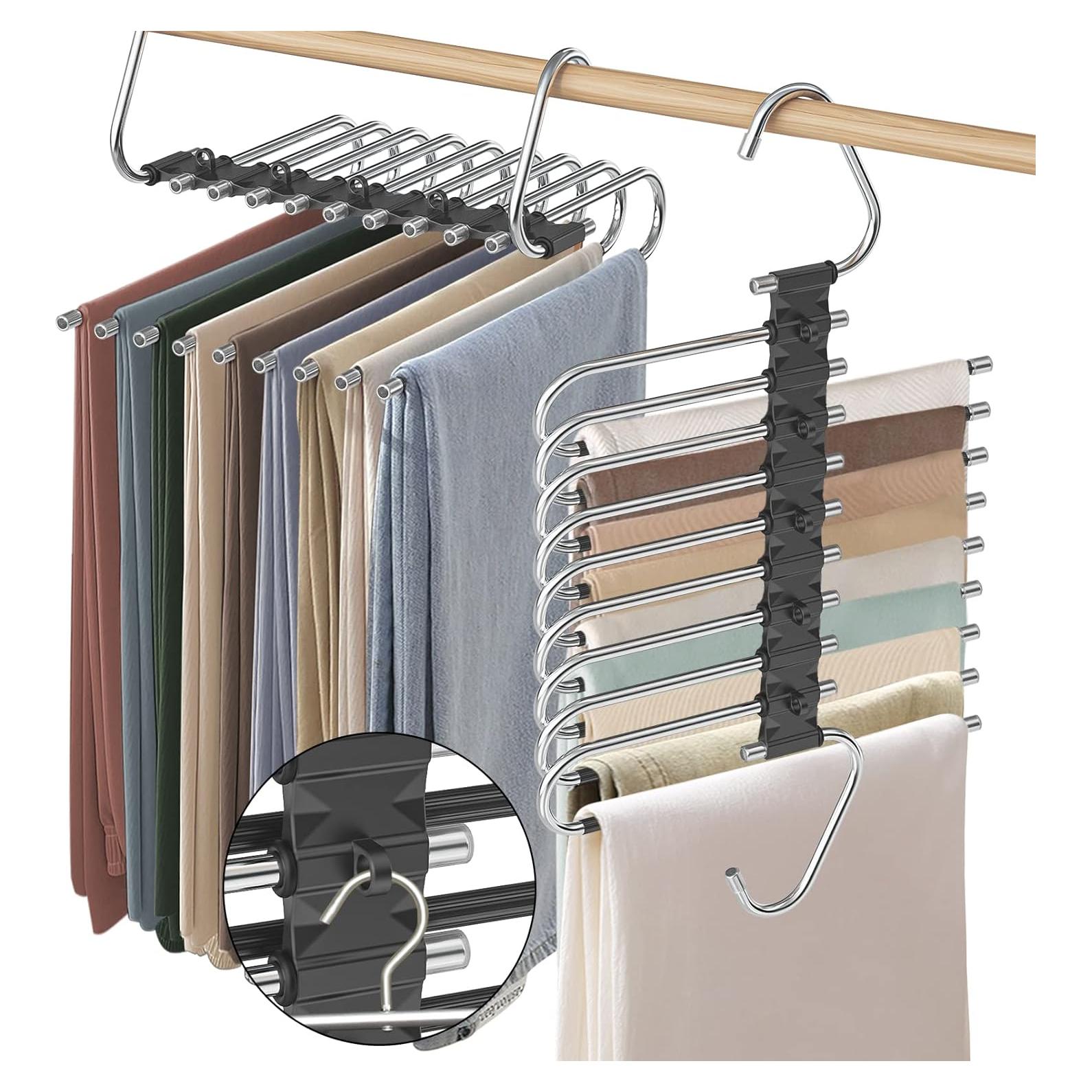 Perchas para Pantalones Besslly 9 Capas Antideslizantes 2 Pcs