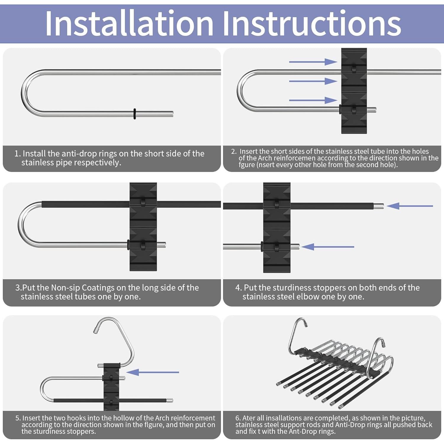 Perchas para Pantalones Besslly 9 Capas Antideslizantes 2 Pcs