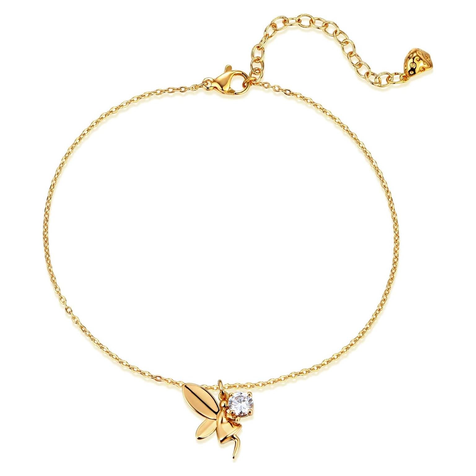 Tobillera Dainty de Oro 14K MEVECCO con Zirconia Cubica