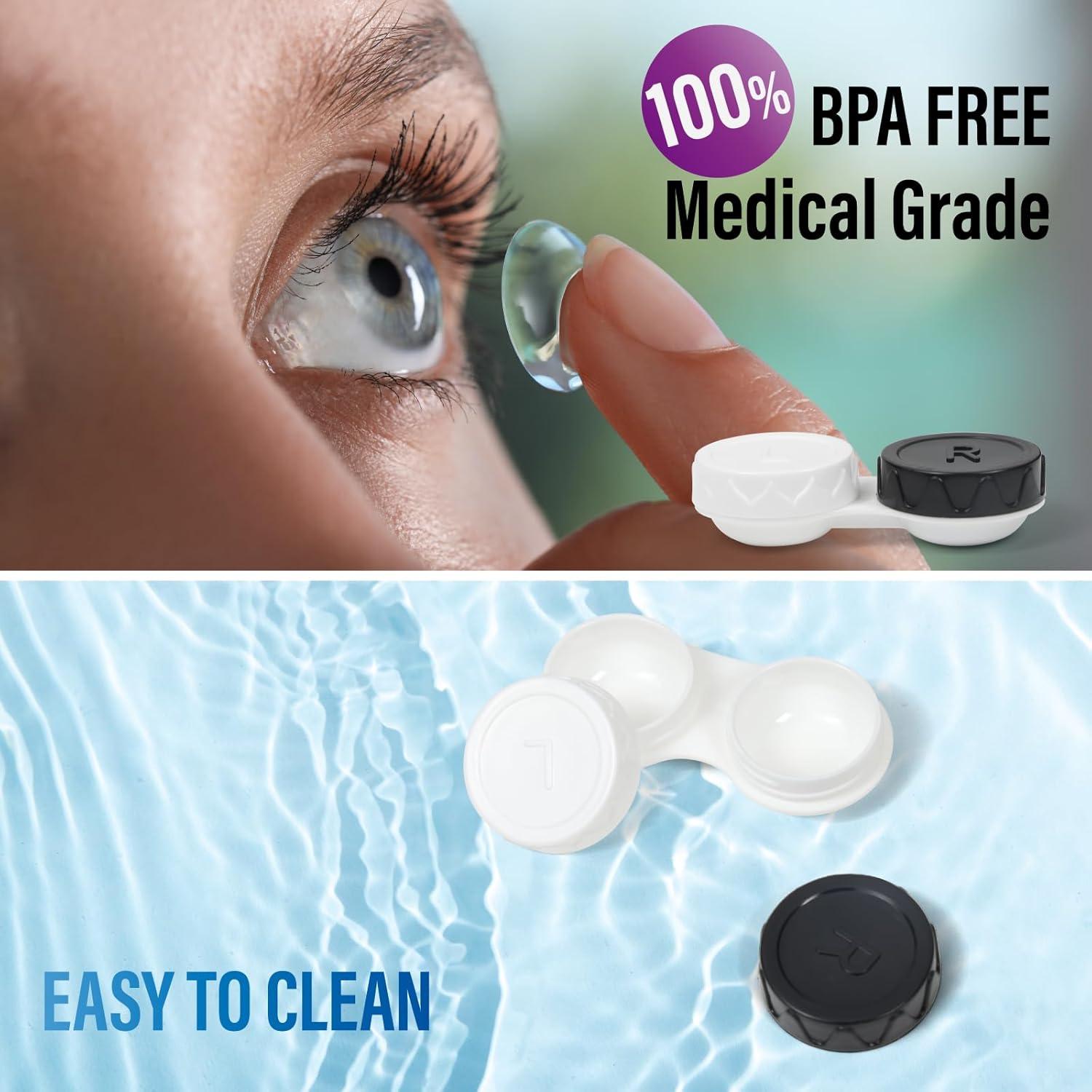 Paquete de 8 Estuches para Lentes de Contacto Dhoptical Negros