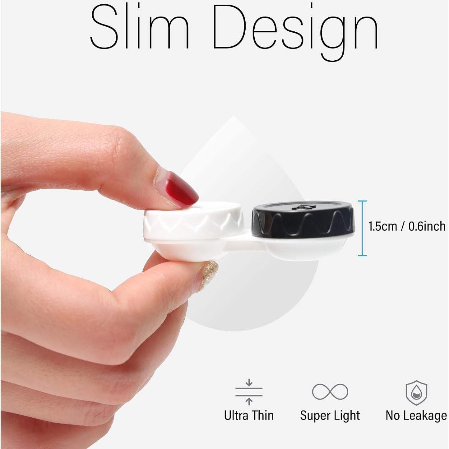 Paquete de 8 Estuches para Lentes de Contacto Dhoptical Negros