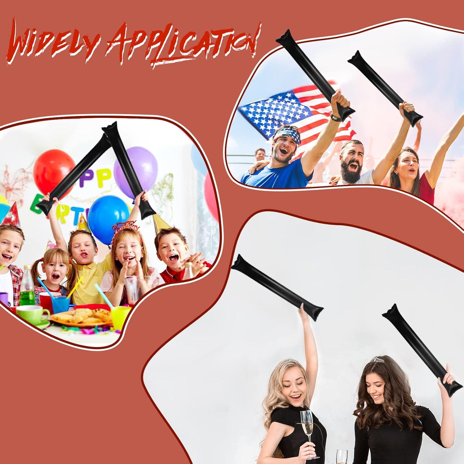 Palos de Trueno Inflables Civaner 48 Pcs Negros 60 cm