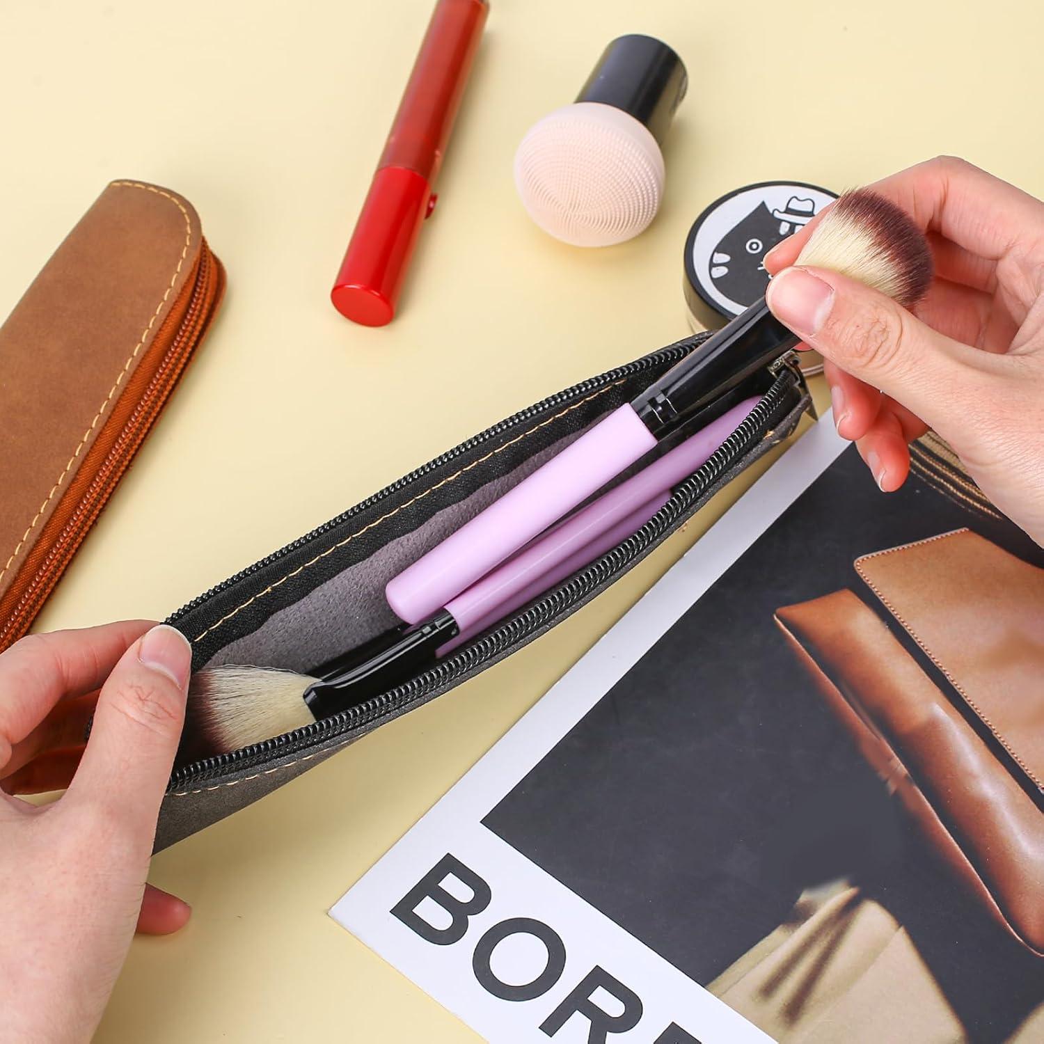 Estuche de Almacenamiento Mozeat de Cuero PU 2 PCS Negro y Marrón