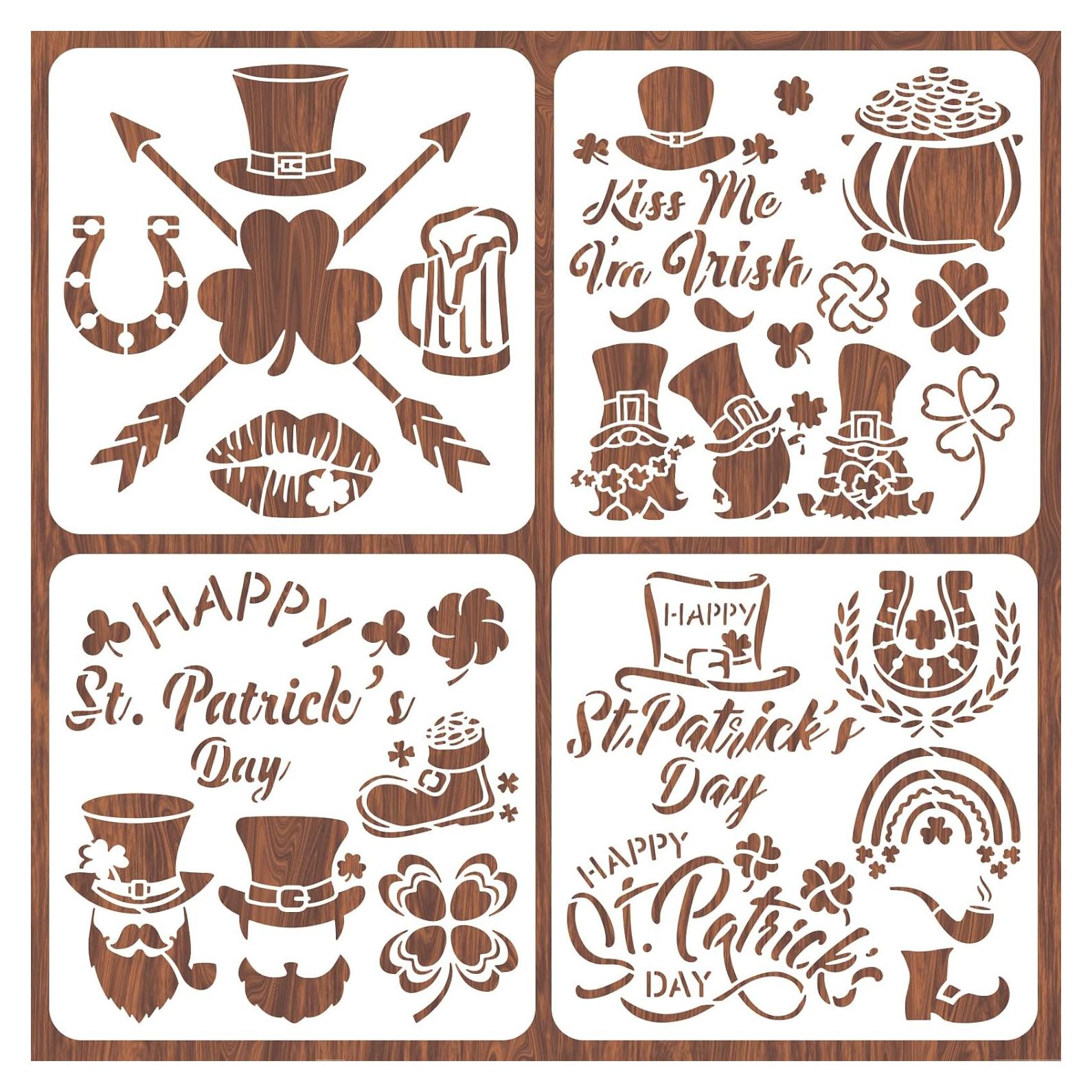 Plantillas Reutilizables INFUNLY 4pcs Día de San Patricio 30x30 cm