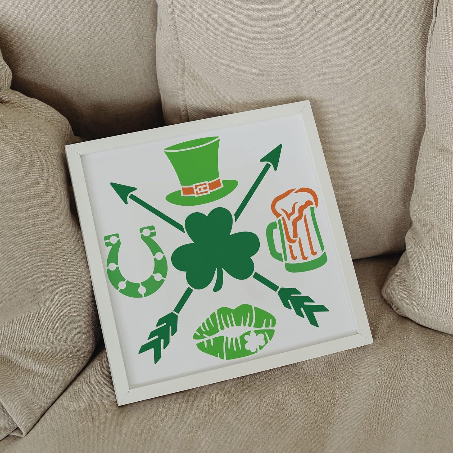 Plantillas Reutilizables INFUNLY 4pcs Día de San Patricio 30x30 cm