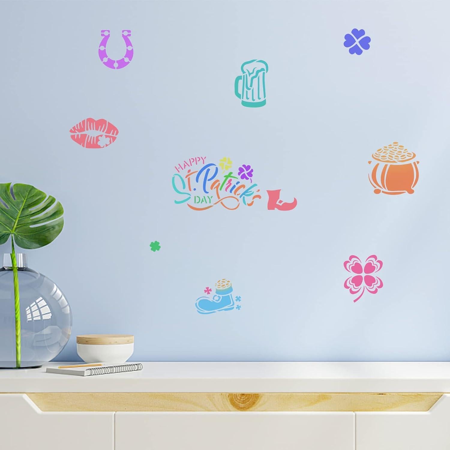 Plantillas Reutilizables INFUNLY 4pcs Día de San Patricio 30x30 cm