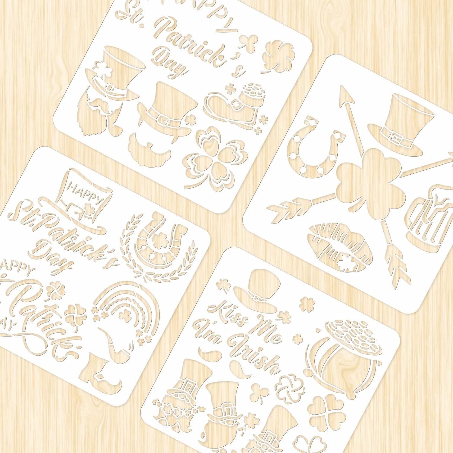 Plantillas Reutilizables INFUNLY 4pcs Día de San Patricio 30x30 cm