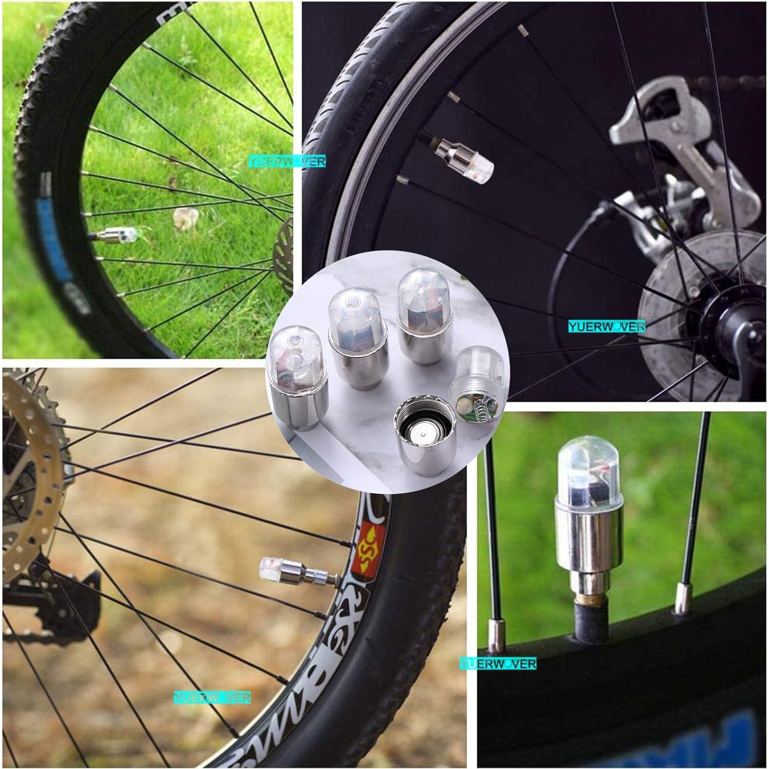 Luces LED para Ruedas de Bicicleta YUERWOVER E-BL-4 Azul - Paquete de 4