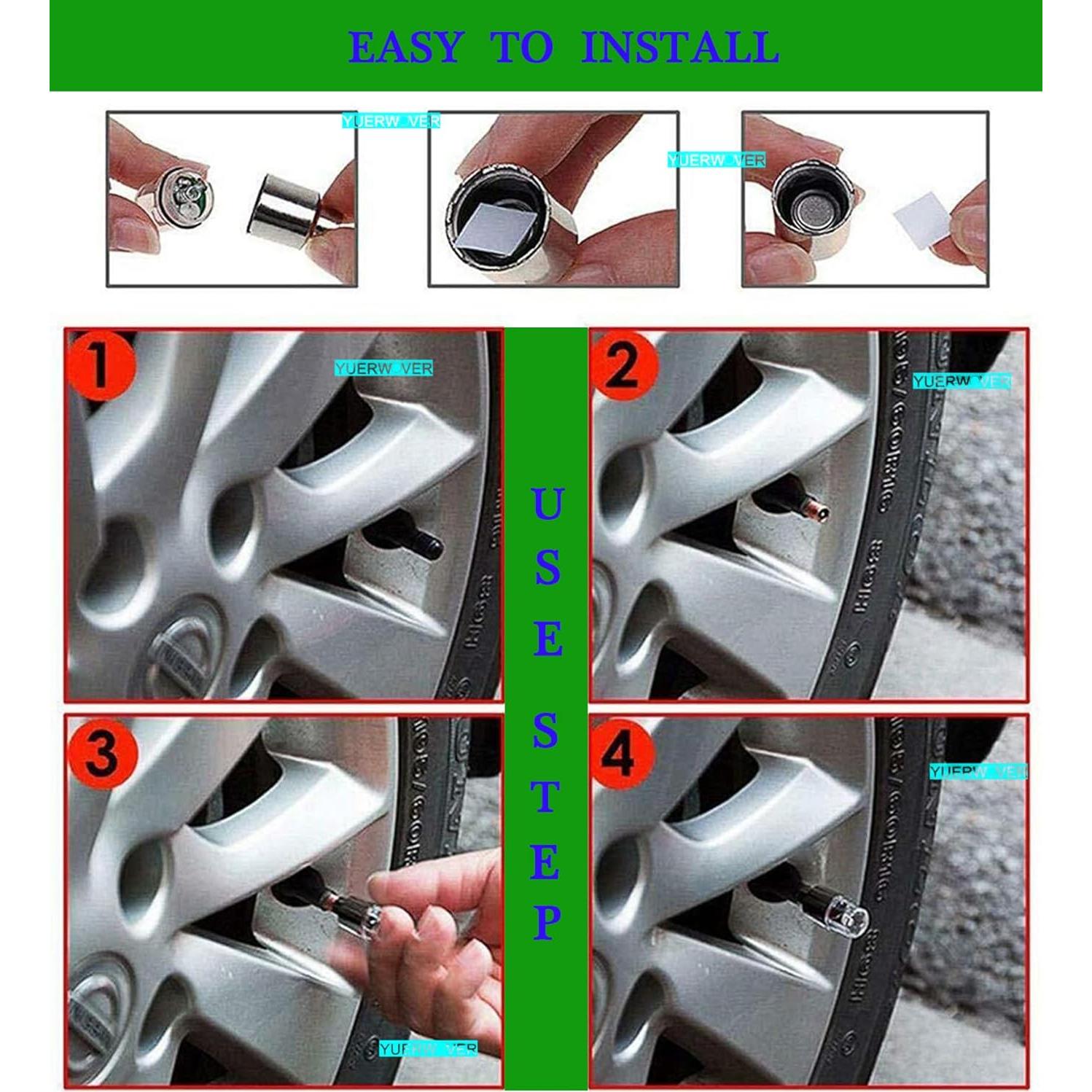 Luces LED para Ruedas de Bicicleta YUERWOVER E-BL-4 Azul - Paquete de 4